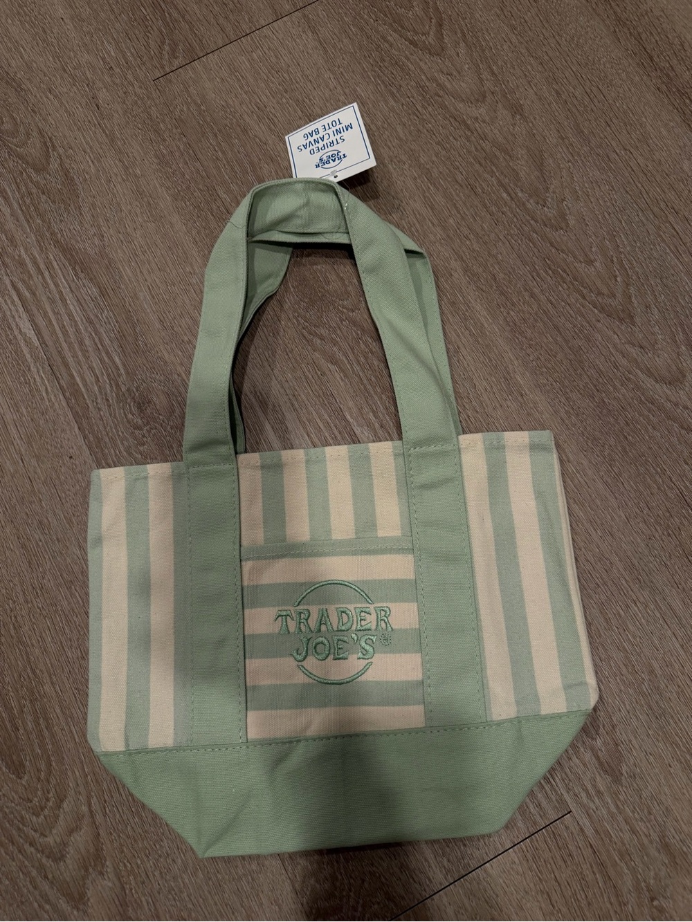 NEW Trader Joe’s Green Stripe Canvas Tote Bag